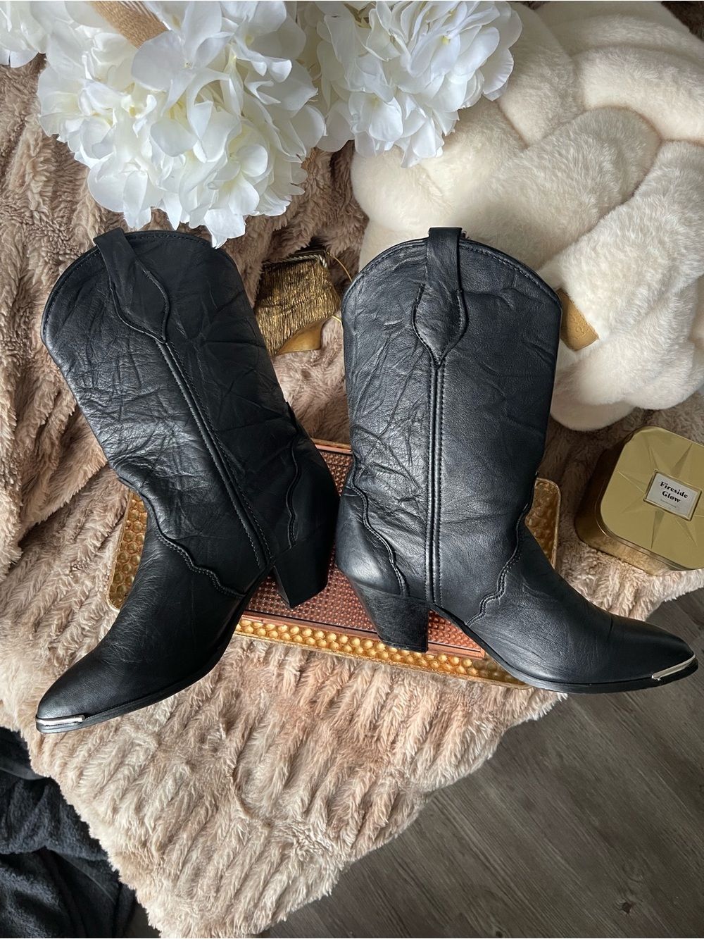 Dingo Amsterdam Black Leather Slouch Boots - Picture 4 of 11